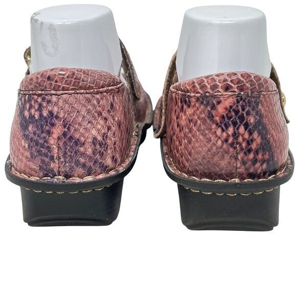 Alegria Womens Pink Belle Carmel‎ Snake Print Leather Mary Jane Shoes Size 38 - Picture 5 of 15